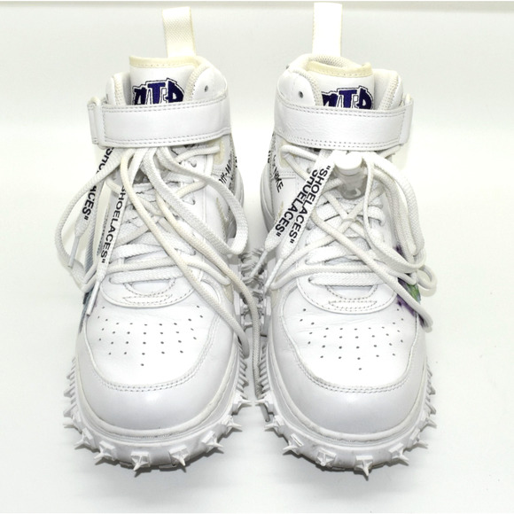 C6 Auth NIKE AIR FORCE 1 Mid X OFF-WHITE Graffiti Spikes Shoes DR0500-100 Size 8 main image 9